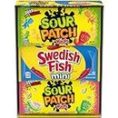 SOUR PATCH KIDS & SWEDISH FISH Soft & Chewy Candy Variety Pack, Halloween Candy, 18 Snack Packs
