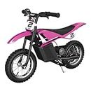 Razor Kids Moto Électrique - MX125 Dirt Rocket Bike pour Les Enfants de 7+ avec Une Vitesse Maximale de 13km/h & Une Autonomie de 40 Minutes, 100W, Une Batterie 12V 5Ah & des Pneumatiques 12" - Rose