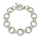 Mytys Link Bracelet Two tone Circles Chain Silver and Gold Wire Cable Bangle Designer Inspired Bracelets for Women
