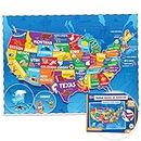United States Puzzle for Kids - 70 Piece - USA Map Puzzle 50 States with Capitals - Childrens Jigsaw Geography Puzzles for Kids Ages 4-8, 5, 6, 7, 8-10 Year Olds - US Puzzle Maps for Kids Learning