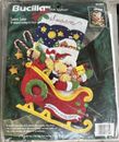 1996 Bucilla Santa’s Sleigh 18" Stocking Christmas 83384 Felt Appliqué Craft Kit