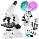 2000X Microscopio Ottico Professionale, Microscopi Monoculari Composti Biologici per Bambini e Studenti e Adulti