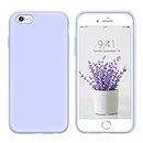 iPhone 6 Case,iPhone 6S Case, DUEDUE Liquid Silicone Soft Gel Rubber Slim Cover with Microfiber Cloth Lining Cushion Shockproof Full Body Protective Phone Case for iPhone 6/6S, Purple