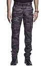 Krystle Mens Relaxed-Fit Cargo Pants Multi Pocket Military Camo Combat Work Pants (Dark Grey, 32)