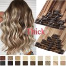 Luxury Russian Double Drawn Weft 100% Remy Human Hair Extensions Clip in 8PCS AU