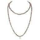 Firstmeet Stone Necklace Long Agate Beads Chain Round Smooth Bracelet Jewelry for Women(XL-1116-Red Medical)