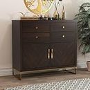 GADWAL FURNITURE Solid Sheesham Wood Wooden Chest of Drawers with Drawer Storage | Multipurpose Storage Cabinet Rack for Bedroom Home Living Room (Frena, Walnut Finish)