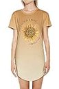 BRIEF INSANITY Cheer Me Up Sunflower Night Shirt for Women | Bright, Sunny Sleepwear Short Sleeve Shirt, Yellow, Large-X-Large