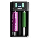 Efest, Caricabatterie Mega USB per batterie AA, AAA, 18650, 21700, doppio slot, veloce, 1 A, per batterie Ni-MH e agli ioni di litio