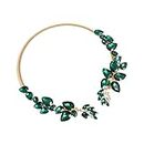 SOHI Green Rhinestones Designer Necklace, American Diamond Necklace For Women, Women Necklace, Choker Necklace, Fancy, Indo-Western Jewellery For Women, Crystal, Fashion Jewellery, Alloy
