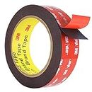 Double Sided Tape Heavy Duty, Waterproof Mounting Foam Tape, 16.4ft Length, 0.94in Width, Strong Adhesive Tape for Car, Wall, LED Strip Light, Home/Office Decor, Made of 3M VHB Tape