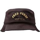 Fred Perry Mens Arch Bucket Hat Nero, Nero , M