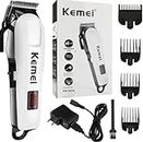 White & Black Rechargeable KM-809A Man"s Trimmer And Electric Hair Clipper Rechargeable Professional Electric Hair Clipper and Hair Trimmer, 120-Minute Run Time for The Razor (KM-809A)