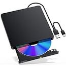 NVOPERANG External Blu ray Drive, USB 3.0 and Type-C DVD Burner, BD Player Read/Write Portable Blu-ray Drive Burner, 3D Bluray Drive Compatible Windows XP/7/8/10，Linux Mac OS (Black)