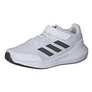 adidas RunFalcon 3.0 Elastic Lace Top Strap Shoes Sneaker, FTWR White/core Black/FTWR White, 35 EU