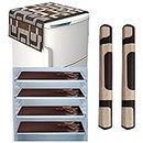 WISHLAND® Fridge Cover for Top (21 X 39 Inches), 2 Handle Cover, 4 Piece Fridge Mats (Brown Box)