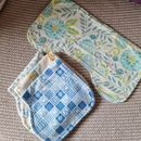 Baby Burp Cloths. Set Of 4. Unisex Mummy Gift. Shaped Neck For Comfort. Handmade