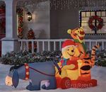 Inflable de Navidad Airblown Eeyor tirando de Pooh y tigger en trineo de Disney