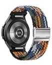 One Click No Gap Braided Bands Compatible with Samsung Galaxy Watch 6 4 5 Band 40mm 44mm/Galaxy Watch 6 4 Classic 47mm 43mm 42mm 46mm/Watch 5 Pro 45mm, 20mm Stretchy Nylon Sport Strap for Men Women