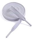 VSUDO 63 Inches Bluish Gray Fine Weave Flat Shoe Lace for Sneaker, 5/16” Width Flat Sneaker Shoestring, Flat Sneaker Shoelace, Flat Shoe String for Running Athletic Shoes (1 Pair-Bluish Gray-160CM)