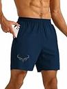 3Colours RGB Men's Outdoor Quick Dry Lightweight Sports Shorts Zipper Pockets Horn (XX-Large, Airforce Blue)