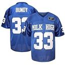 Tocament 33 AL Bundy Jersey,Polk High Football Jerseys,Blue Sports Shirt Men's 90S Hip Hop Clothing Party S-XXXL, 33-blue, Large