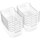 12 Pack Plastic Storage Bins, Multi-Use Organizer Bins, Pantry Organizer, Clear Storage Containers, Bins for Home & Kitchen