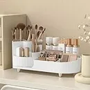 New Makeup Organizer 360 Rotating Large Capacity Cosmetic Display Case,Bathroom Counter Storager Cosmetics Shelf Organizer,Easy to hold all of your Skincare products (M, White)