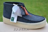 Clarks Originals BNIB Boots WALLABEE CUP BOOT Black Eco Leather UK 9.5 / 44