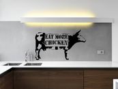 Adesivo da parete stile Banksy mucca mangia più pollo decorazione decalcomania rimovibile fai da te uk