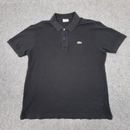 Lacoste shirt mens XLARGE black short sleeve Polo TShirt slim fit cotton Size XL