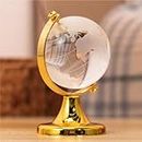 GLOBE DADDY Crystal Globe with Golden Stand for Positive Energy/Vastu Remedy/Prosperity for Office Home Study Table Oranment/Decor/Decoative Item for Kids Students Adult - 40mm Mini