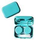 Soft Eye Travel Contact Lens Case Box with Mirror/Mini Simple Contact Lens Travel Case Box Container Kit Set Holder with Mirror (1pcs) (Turquoise)(Violet)(Orange)(Cream)