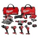 Milwaukee M18 FUEL 18V Lithium-Ion Brushless Cordless Combo Kit with Two 5.0 Ah Batteries, 1 Charger, 2 Tool Bags (7-Tool)