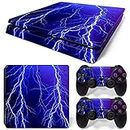 Elton Lightning Theme 3M Skin Sticker Cover for PS4 Slim Console and Controllers [Video Game]