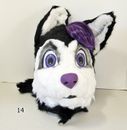 Purple / Black / White  Dog  Fursuit   Head
