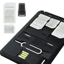 All in One Credit Card Size Slim SIM Adapter kit with TF Card Reader & SIM Card Tray Eject Pin SIM