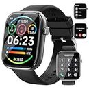 Smart Watch for Men Women with Bluetooth Call, 1.96" DIY Dial Fitness Tracker with Heart Rate Sleep Monitor Multi-Sports Modes IP68 Waterproof Smartwatch for Android iOS Phone (Black)