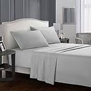 Three Quarter Size Sheets Luxurious Soft Egyptian Cotton 4-Piece Sheet Set for Three Quarter Size (48 x 75) Mattress Fits Upto 7-9" Pockets Depth, 550 Thread Count (Solid, Silver Grey)