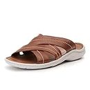 Clarks Men's Rembo Slide Brown Leather Sandals-10 UK/India (44.5 EU) (91261469087100)