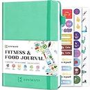 EPEWIZD Food and Fitness Journal Hardcover Wellness Planner Workout Journal for Women Men to Track Meal and Exercise Count Calories Weight Loss Diet Training Weight Loss Tracker Undated Home and Gym