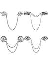 4 Pieces Vintage Sweater Shawl Chain Clips Retro Cardigan Clips Collar Chain Clips Shirt Dresses Brooch Clips for Women Girls (Classic Style)