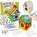 Heyzeibo DIY Birdhouse Kit for Kids, 3 Sets Super Large Wooden Bird Bungalow Hanging Kits, Wood Birdhouse Making Set - Build and Paint Your Own Birdhouse Arts Crafts Birthday Gift for Girls Boys
