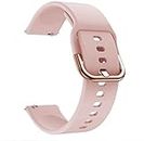 Meyaar Silicone Replacement Bands Compatible with Fitbit Versa/Versa 2 / Versa Lite, & for Boat Xtend smartwatch Adjustable Classic Accessory Wristband Fitness Straps for Women Men (Pink)