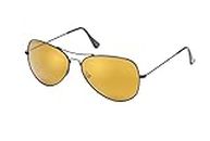 Eagle Eyes Memory Flex Aviators - Polarized Sunglasses, Black/Gold