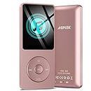 AGPTEK A02S 16GB MP3 Player, 70 Hours Playback Lossless Sound Music Player, Supports up to 128GB, Rose Gold