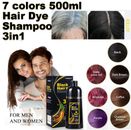 Hair Dye Color Shampoo 500ml Instant 100% Grey Coverage For Men &Women