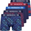 Mens 5 Pack Shorts Designer HENLEYS Boxers Underwear Boxer Trunks RUTLING