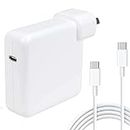 MacBook Pro Charger 96W USB C Fast Chager Compatible with MacBook Pro 16 15 14 13'', MacBook Air 13' New iPad Pro 2021/2020/2019/2018, Included USB C Charge Cable 6.6ft(2m)