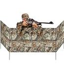 Portable Ground Blinds for Turkey Deer Hunting, Three Panel Camo Hunting Blind for Easy Setup and Lightweight with Carry Bag, 88" L x 29.5" H